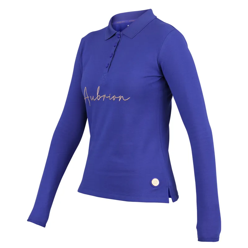 Aubrion Team Long Sleeve Polo - Blue-2
